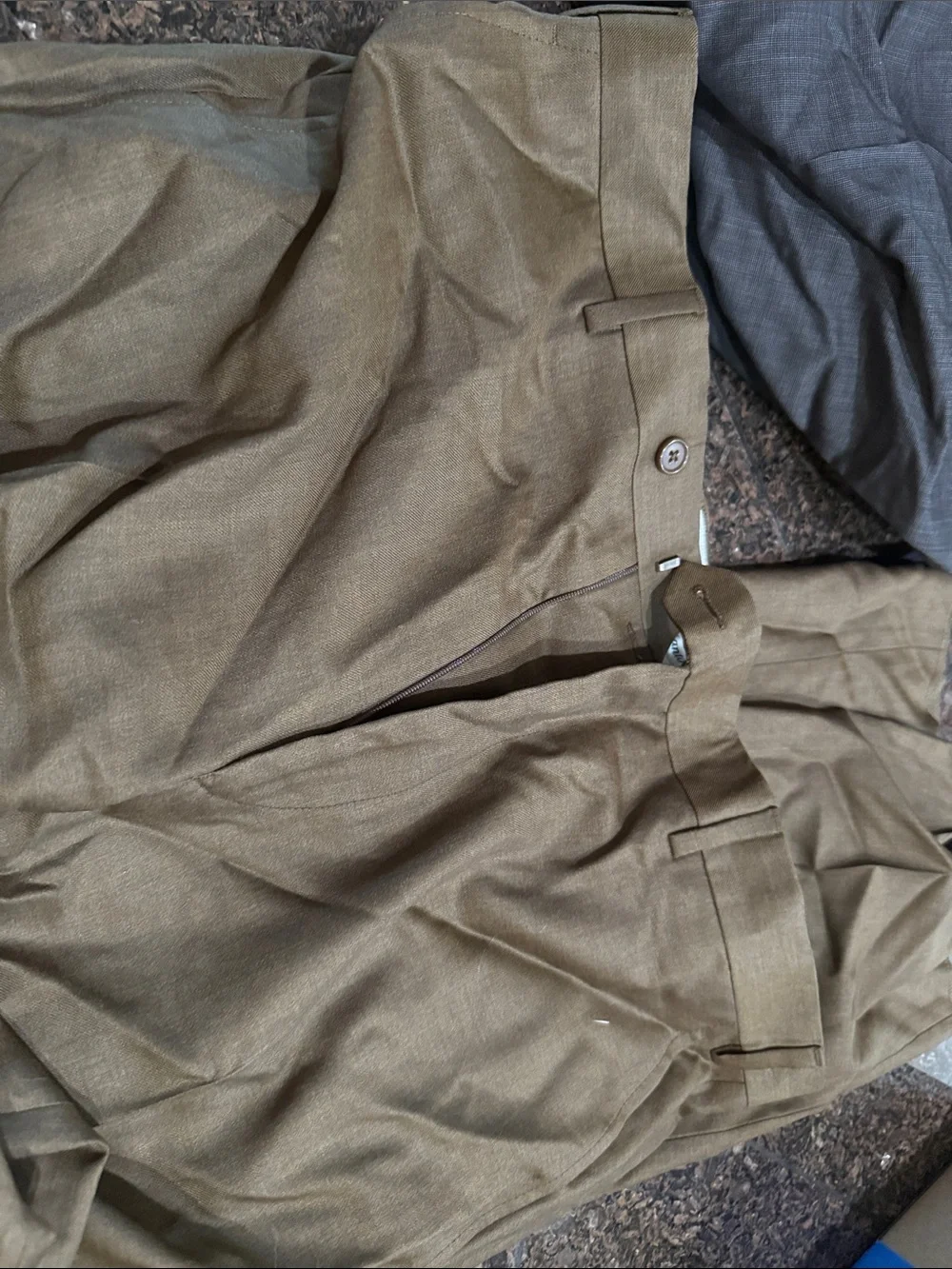 Santorelli Olive Green-Tan Men's Dress Trousers